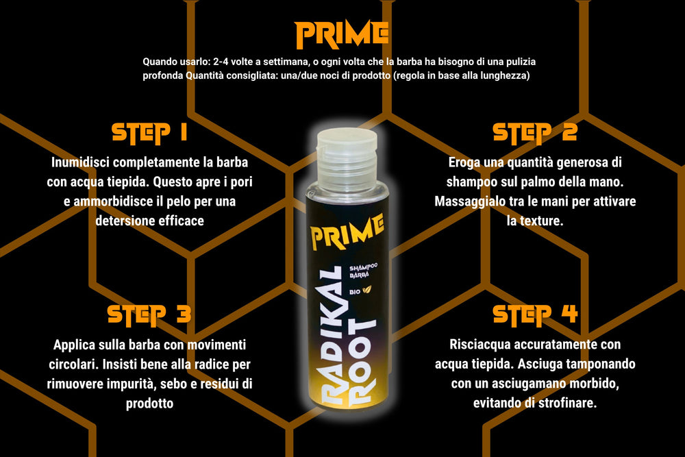 Come si usa PRIME - Shampoo Barba BIO 100ML