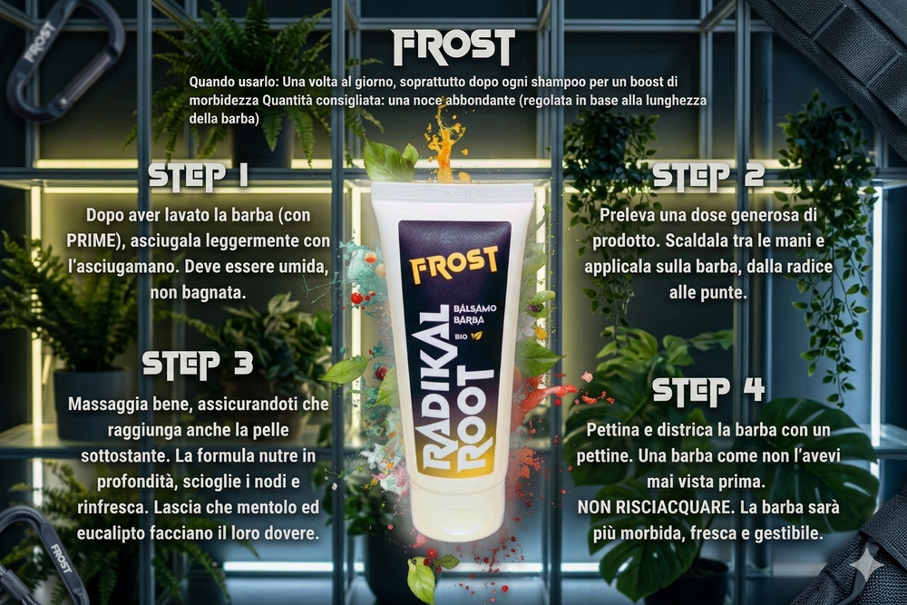 Come si usa FROST - Balsamo Barba Senza Risciacquo BIO 100ML