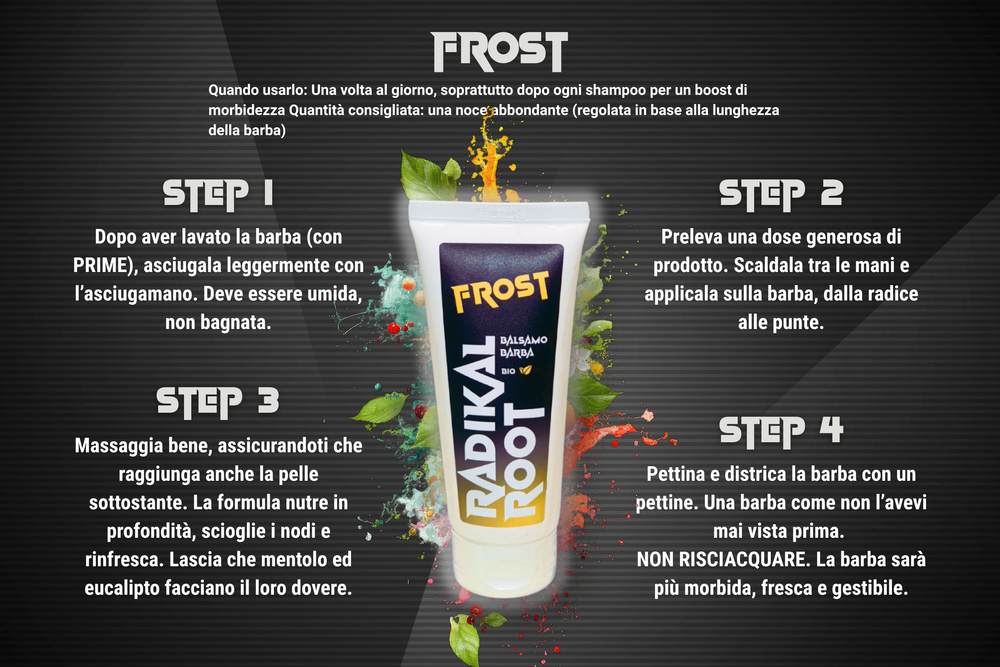 Come si usa FROST - Balsamo Barba Senza Risciacquo BIO 100ML