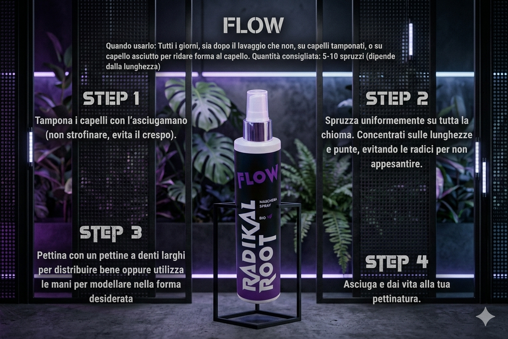 Come si usa FLOW - Maschera Spray Leave-in 200ML